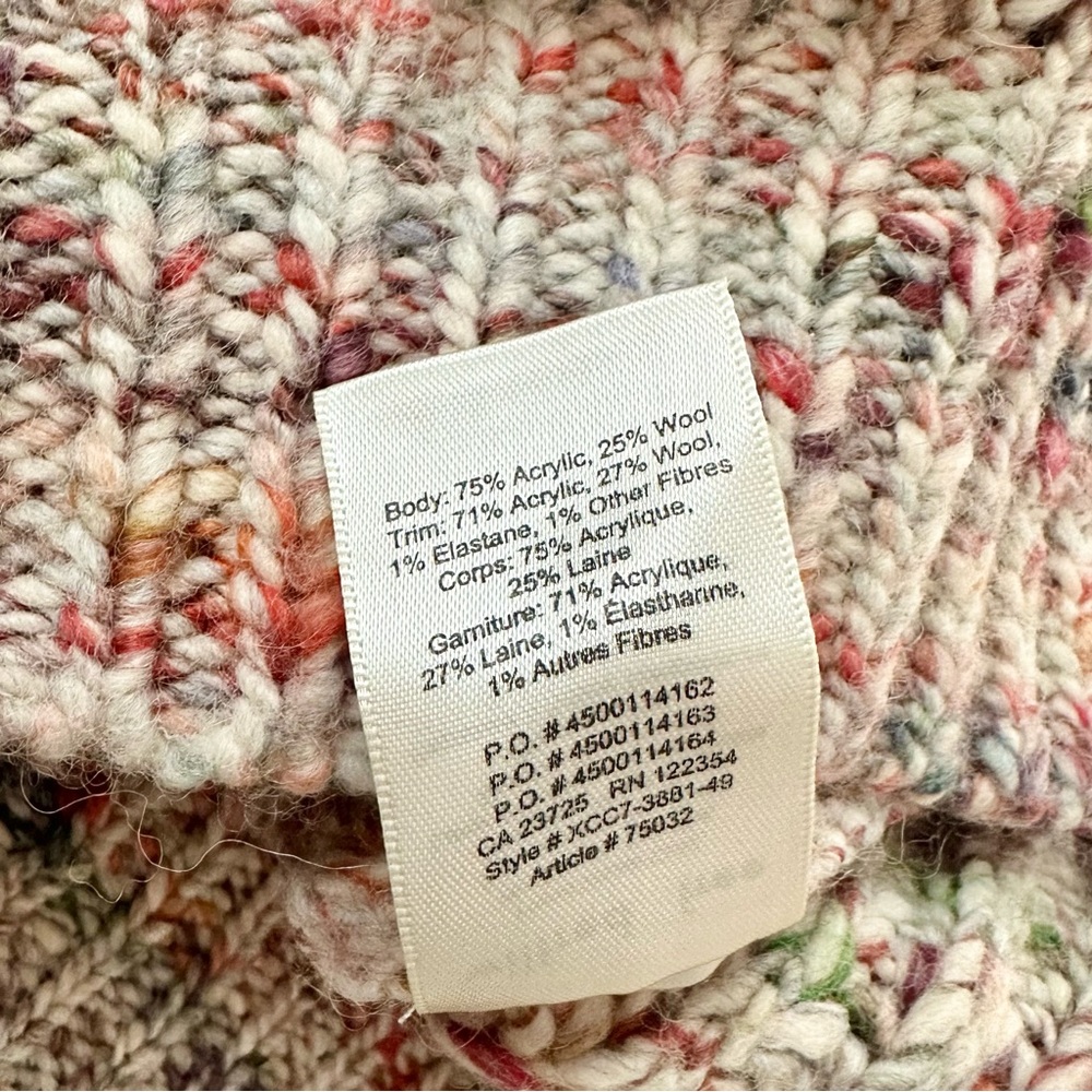 ARITZIA | WILFRED FREE RETROGRADE MULTI COLOR RAINBOW YARN GRANDPA KNIT SWEATER - Picture 11 of 14